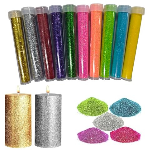 Glitter Polvere 10 pezzi, Glitter Olografico Ecologico, Brillantini viso e glitters viso per decorazioni, paillettes e glitters per pittura murale per nail art, feste e progetti creativi fai-da-te