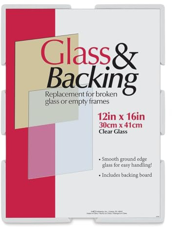 MCS Glass And Backing Kit, Smooth Ground Edge Glass With Corrugated Backing Board, For 12x16 Photo.