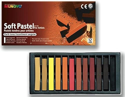 Mungyo Set de 12 Crayons secs carrés Sanguine