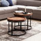 FineBuy 2er Set Beistelltische Massivholz Wohnzimmer-Tisch Landhaus-Stil Anstelltisch Metallgestell Natur-Holz Couchtisch Natur-Produkt Wohnzimmermöbel Massivholzmöbel Echtholz Anstelltisch
