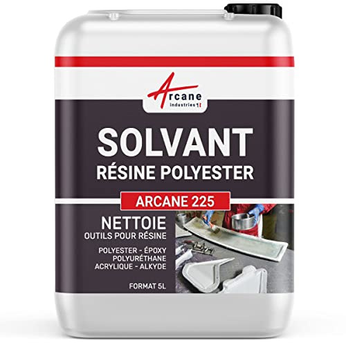 Nettoyant résine polyester, synthétique, naturelle, gel, coat, substitut, acétone, collage, élastomère, solvant, résine, polyester - 5 L - ARCANE INDUSTRIES