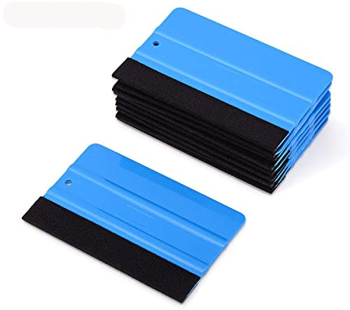 FOSHIO 10Stück Rakel Set 12cm folienrakel Rakel mit Filzkante Filzrakel zur Verklebung von Folie Wandtattoo,Fensterfolie Tönungsfolie Rakel für Auto,12cmx8cm