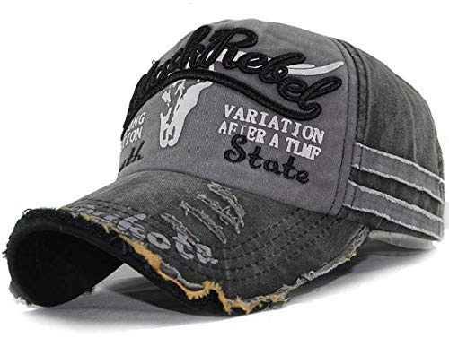 CheChury Cappellino con Visiera Jeans Cappello Uomo Baseball Vintage Casuali Hip-Hop Ricamato Cappelli Regolabile Cotone Cappello Traspirante Rapper Estivo
