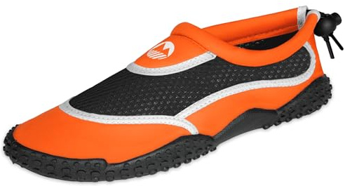Lakeland Active Men’s Eden Water Shoes - Adjustable, Quick Drying & Breathable for Beach and Swimming - Orange/Black - 7.5 UK