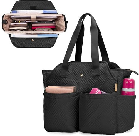 Fasrom Lehrertasche Damen Groß, Arbeitstasche für Lehrer mit Laptopfach, Ideal für Lehrerbedarf, Schwarz