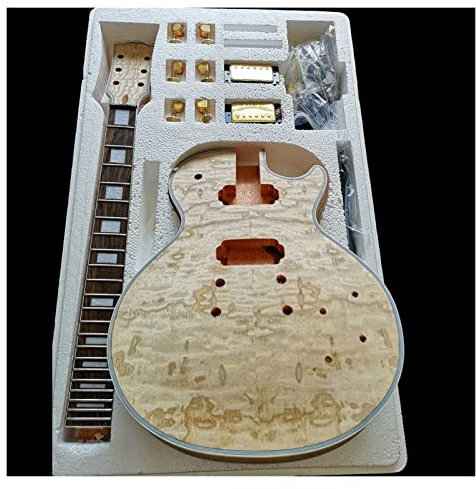 Guitar DIY Kit E-Gitarren-Bausatz Blume Esche Weide Rote Birne Produktionsmaterial Zubehör Furnier Pfirsichkern Massivholzkorpus (Color : 4)