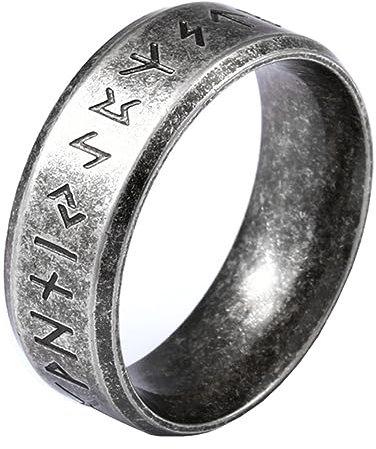 VELESAY Edelstahl Viking Herren Ring - Wikinger Nordische Mythologie Rune Punk Biker Gothic Hip Pop Schmuck