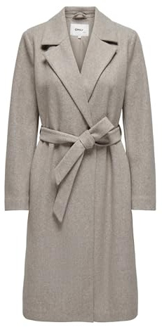 ONLY Onlalvilda Life Wrap Coat OTW Cappotto da donna, Simply Taupe/Detail:MELANGE, M