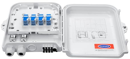 PNGKNYOCN 8 Core Fiber Distribution Box, ABS Fiber Optic Terminal Box Waterproof Suitable for Indoor or Outdoor Use