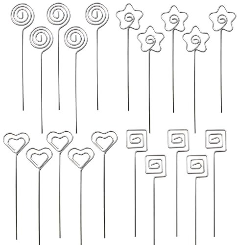 AOEVUIR 20 Pcs Metall Fotohalter Metalldrähte Memo Clip Kartenhalter Tischnummer Clip für Party Geburtstag Hochzeit Kuchen Dekor
