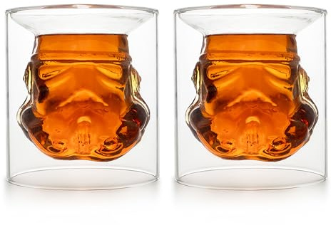 ThumbsUp! - Set di 2 bicchieri da whisky originali Stormtrooper invertiti, trasparenti, per whisky, bourbon e scotch, 150 ml, perfetti come regalo per uomo