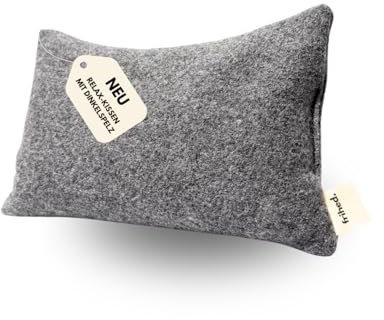 Frihed® Cojín de espelta con espelta, 35 x 25 cm, cojín para dormir, 100% lana walk, relajación y sueño, hecho a mano, accesorio con aroma a espelta, idea de regalo