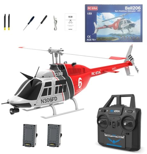 Meiurlex RC ERA C138 206 RC Helikopter, 2,4G 6CH Ferngesteuerter Hubschrauber mit Höhenhaltung, Optische Flusspositionierung, Tastendruck Start/Landung (1/30 Maßstab)