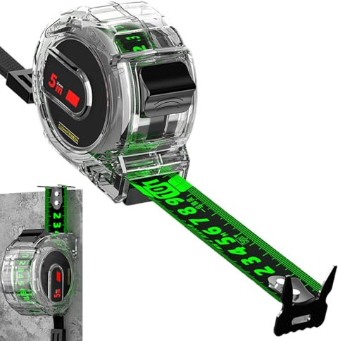 Ruban à mesurer 5 mètres, mesurer le ruban 5m 16 pieds à double côté fluorescent Mesure rétractable, précision pour la maison, usage industriel