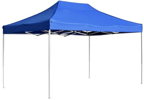 Professionellt hopfällbart festtält aluminium 4,5 x 3 m blå