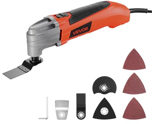 VEVOR Oscillating Tool Multitool, 2.2Amps 22,000 OPM Electric Oscillating Multi Tool Kit Corded with 2.8° Oscillating Angle, 7PCS Saw Accessories for Cutting, Scraping, Sanding, Floor Stripping