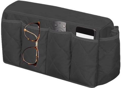 DONGKER Organizer per Braccioli Divano, Porta Telecomando Divano, Borsa Portaoggetti Sospesa in Cotone per Telecomando TV, Cellulare, Riviste