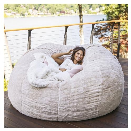 Riesiger Pelz-Sitzsack für Wohnzimmermöbel Erwachsene– Sitzsack XXL aus flauschigem Velours – Indoor Lounge-SitzsackBezug waschbar & gemütlich(Keine Polsterung)