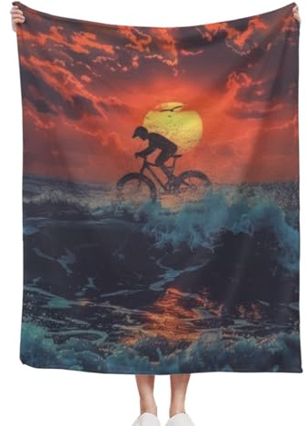 Luxury Riding On The Sea BMX Blankets 40x50, Cozy Throw Blanket for Couch Bed All Season