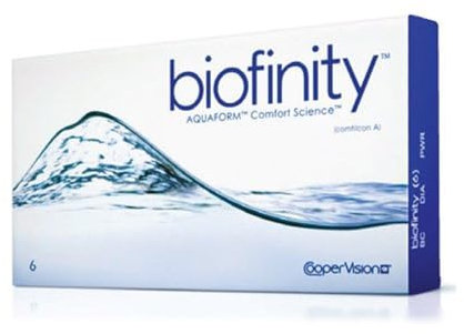 Biofinity - Lentes de contacto esféricas mensuales (R 8.6 / D 14/0.25 Diop), Pack de 6 uds.