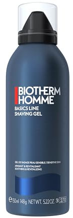 Biotherm Homme Basic Line Shaving Gel, beruhigendes Rasiergel für Männer, selbstschäumendes Gel mit pflegender Formel, alle Hauttypen, für eine sanfte und gründliche Rasur, 150 ml