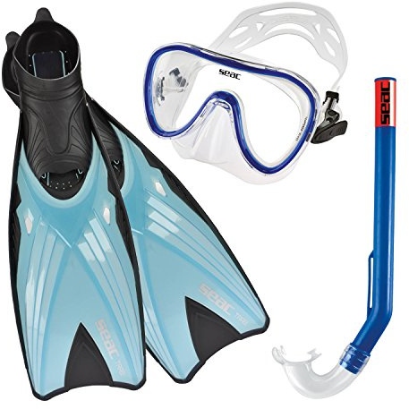 SEAC Trab Siltra Set de Snorkeling con Aletas, Máscara y Tubo, Azul, 46/47