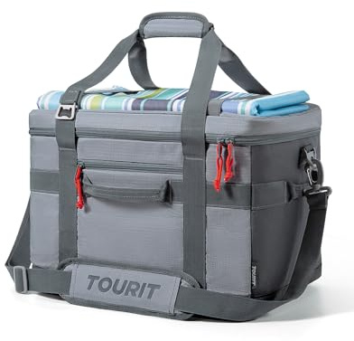 TOURIT Soft Sided Cooler Bag Insulated 48/60 Cans, Large Collapsible & Leakproof Ice Chest for Picnic, Beach, Camping, Travel