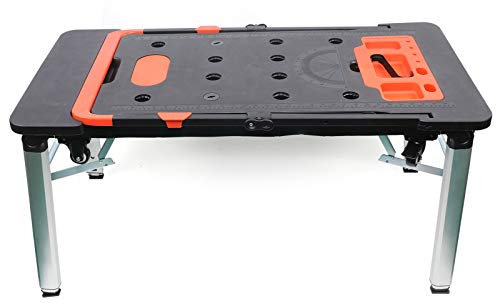Établi Pliable 7 en 1 Universel Table de Travail Mobile Banc à Outils réglable en Hauteur avec poignée de Transport Pratique Hauteur réglable 1140 x 590 mm