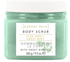 Sunday Rain Aloe Vera & Sweet Mint Polishing Body Scrub for Dry Skin, Vegan & Cruelty-Free, 265g