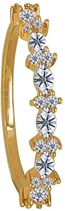 LES POULETTES BIJOUX - Bague Plaqué Or Couronne de Strass Ronds et Ovales - taille 52
