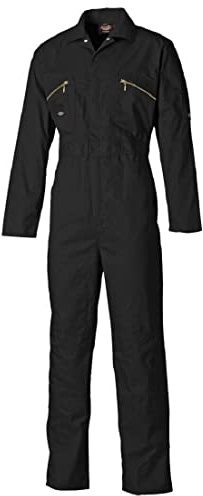 Dickies Mens Redhawk Overall Sizes 36R-54R'' Zip Closure Highly Durable Reinforced Knee to Take Knee Pads Two Zipped Chest Pockets Black