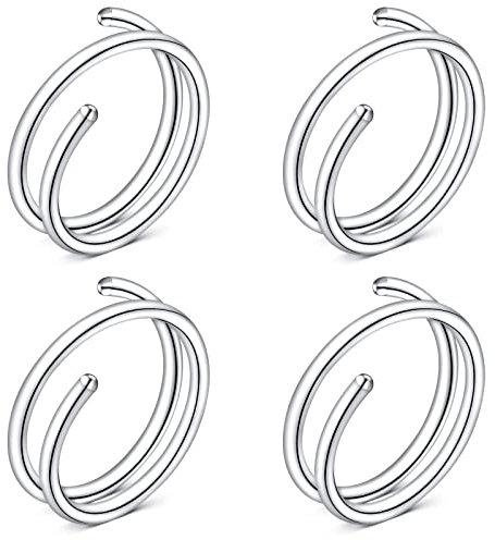 Briana Williams Nasenring 8mm Nasenpiercing Ring 0,8mm Spiral Doppel Hoop Nasenring für Single Piercing Edelstahl Nase Rings