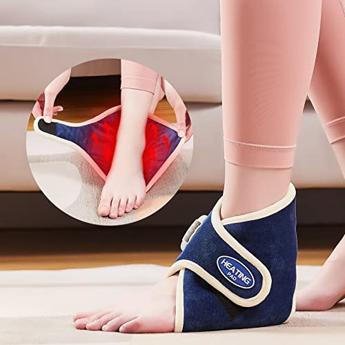 JOBYNA Elektrisch Heizkissen für Knöchel Schmerzen, Wärmetherapie Wärmekissen mit Abschaltautomatik, Heizdecke für Achillessehnenentzündung und Plantarfasziitis, 30-70℃ & 10-90 Minuten Einstellbar