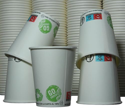 Very Wood Compagny [300 pcs] Verres jetables en carton 240ml, Tasses/Gobelets jetables 8 oz pour boissons chaudes et froides