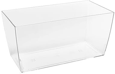 Kalapanta - Vaso Plastica Trasparente Rettangolare realizzato in plastica riciclata e riciclabile, vaso per piante da interno ed esterno, (30cm x 15cm x 14cm)