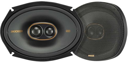 KICKER 51KSC69304 KS-Series 6x9 3-Way Speakers with 1 and .75 tweeters, 4-Ohm, Pair