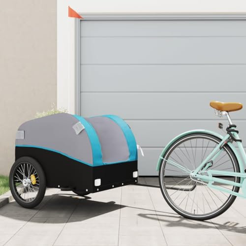 Tidyard Bike Trailer Black and Blue 45 kg Iron Bicycle Trailer Cargo Bike Trailer Camping Luggage Storage Carrier Transport Option4 Outdoor Recreation