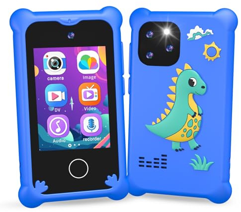 Telefonoelefono Per Bambini, Cellulare per Bambini ,2.4Smartphone Giocattolo Regalo Giocattoli per Bambina 3 4 5 6 7 8 9 10 anni Compleanno Natale（Blu）