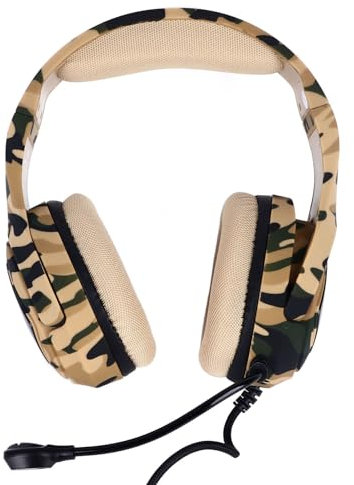 Over-ear-headset, Trådbundna Spelhörlurar, Måttlig Kabellängd, Mikrofon, Tydliga Telefonsamtal för Dator (Desert Camo)
