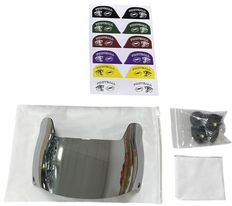 KQFCAZRE Visière de Football Américain, Visière de Rugby, Facile à Installer, Adaptée Au Port de Lunettes, pour Casques de Football Américain Enfants, Masque F, Argent