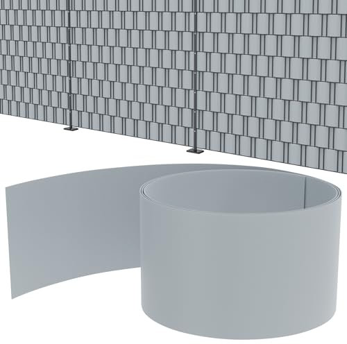 Suusolny Lot de 30 bandes brise-vue en PVC rigide - Pour clôture à double fil - Opaque - 2,5 m x 19 cm - Résistant aux intempéries et au vent - Pour jardin, clôture de jardin, balcon, gris