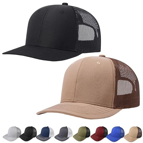 CWENDANER Casquette de baseball pour homme, style camionneur classique avec blocage de la couleur, Noir + kaki, 59-60
