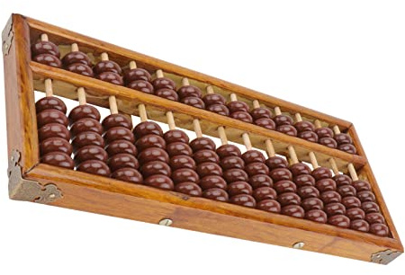 minkissy Wooden Educational Abacus 7 Beads 13 Columns Mental Arithmetic Tool for Children Student Counting and Math Learning Aid