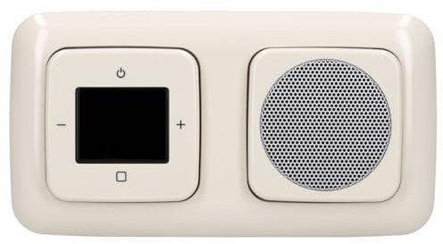 Busch Jäger DAB+ Unterputzradio Radio 8215 U-101 in Duro 2000 cremeweiß mit 1 x Lautsprecher inkl. EBROM Phasenprüfer zur Montage der Geräte