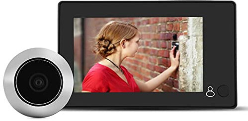 Türspion Elektronisch Video Türklingel, 4,3 Zoll Digital Türspion TFT LCD Display Viewer Türklingel mit 145 ° Weitwinkel 0.3MP Security Outdoor-Kamera und Nachtsicht für 35-110mm Dicke Türen