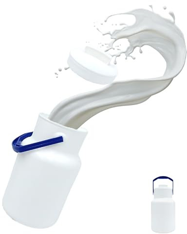 ARTECSIS 2er Set Milchkanne mit Deckel 2L Milchkrug Transportkanne Kunststoff mit Tragegriff