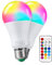 REYLAX Lampadine Colorate LED, 10W Lampadine E27 12 colori con Telecomando, Multicolore Regolabile RGB Bianco Caldo Dimmerabile Bulbo, Natale Decorativo Luce per Casa, Bar, Feste (Pacco da 2)