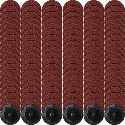 Newwiee 150 Pieces 2 Inch Sanding Discs 36 Grit Die Grinder Sanding Disc for Surface Prep Strip Grind Polish Finish Burr Rust Paint Removal Red
