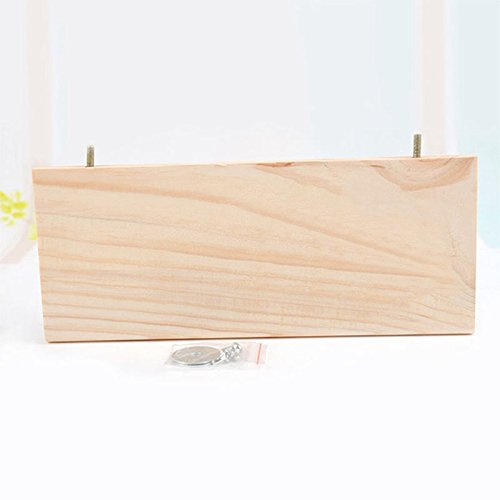 Lwuey Plataforma de Madera para Jaula de Pájaros 28x13x1.2cm Soporte Loros | Soporte Plano y Percha de Juego para Mascotas Pequeñas como Hámster Ardillas y Agapornis