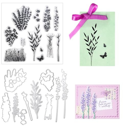 TNSLAND Stempel und Stanzen Set Neu 2024, Klar Silikon Stempel Silikon Clear Stamps, Silikonstempel Frühling für Weihnachts- und Geburtstagsgeschenke, DIY Scrapbooking, Kunst Handwerk
